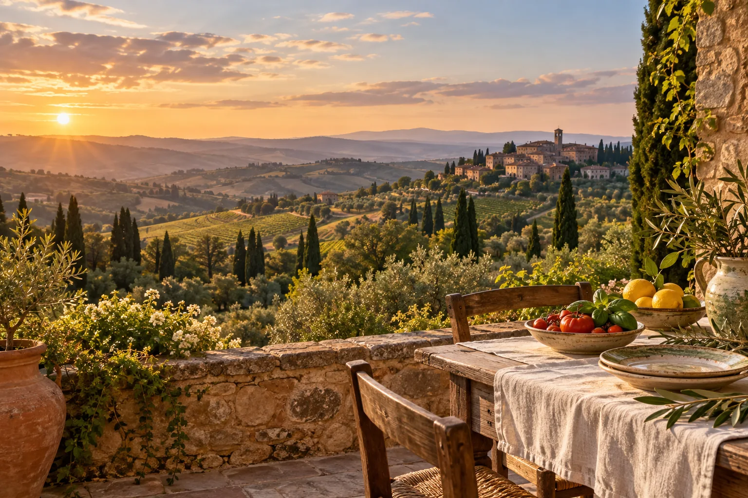 KI-Illustration: Italien – einladende Tisch- und Küchenatmosphäre