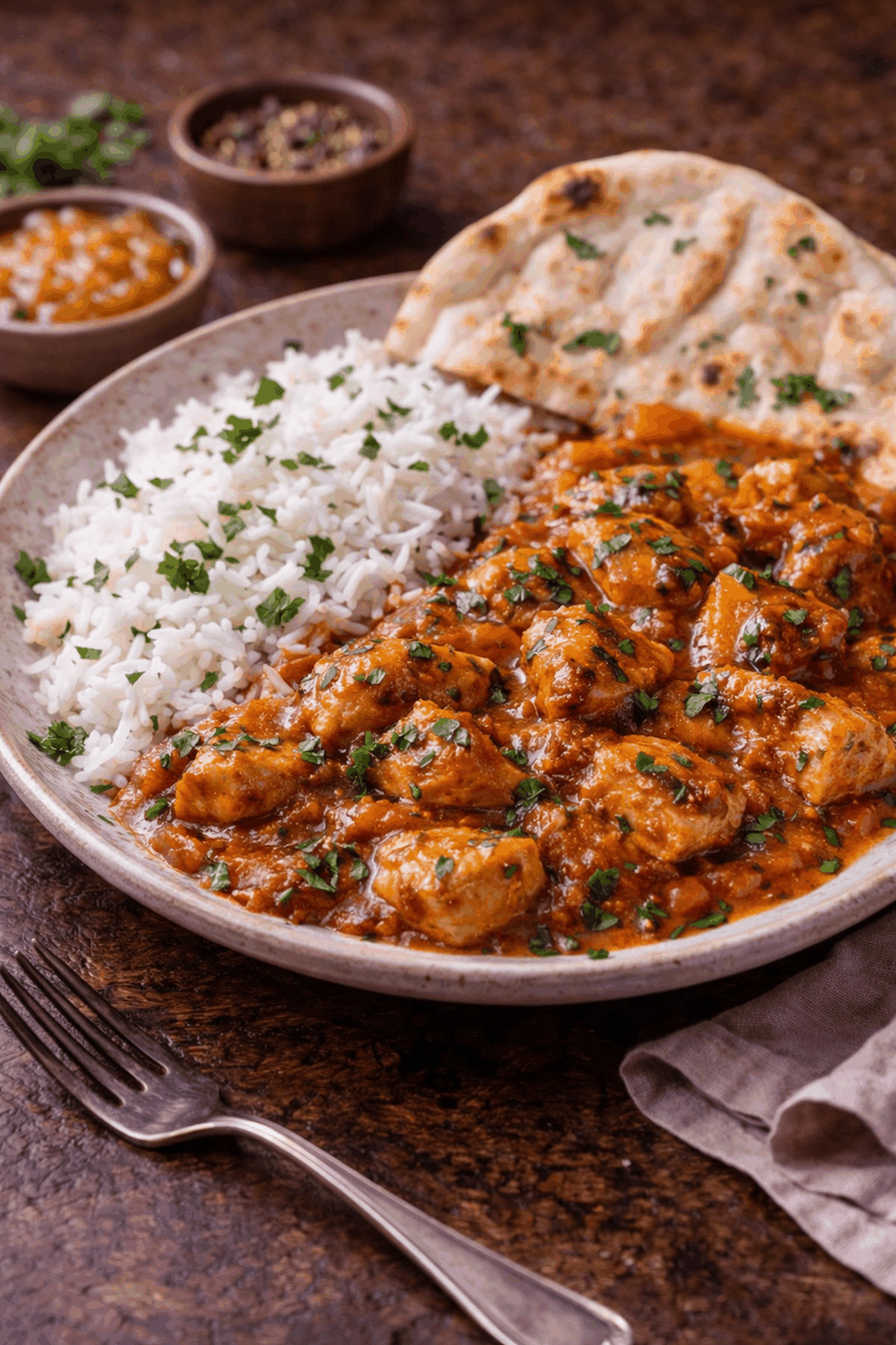 Recipe photo: Chicken Masala with natural yogurt & protein wraps (chicken dishes)