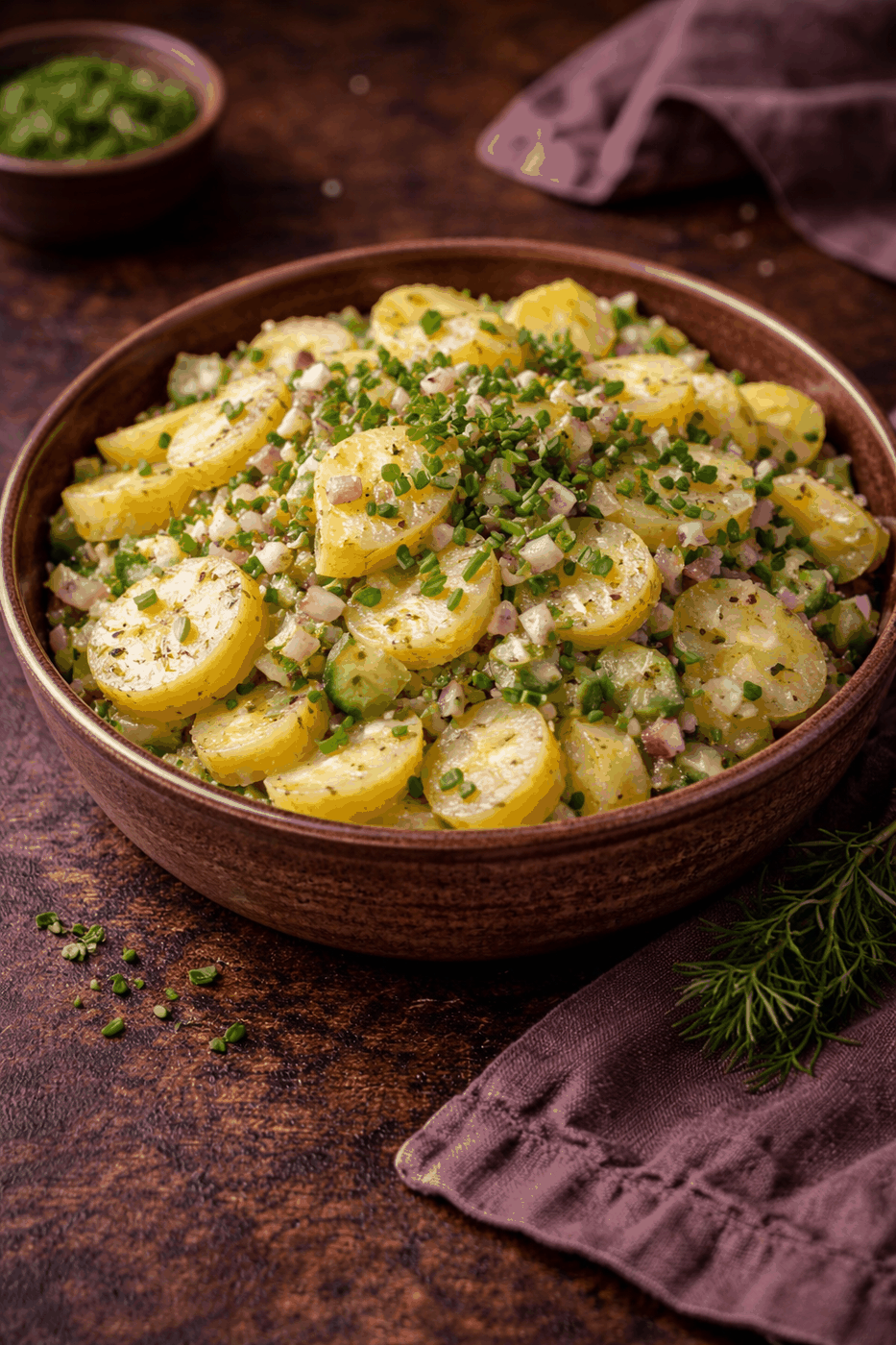 Rezeptfoto: Kartoffelsalat mit Essig und Brühe (Klassiker)