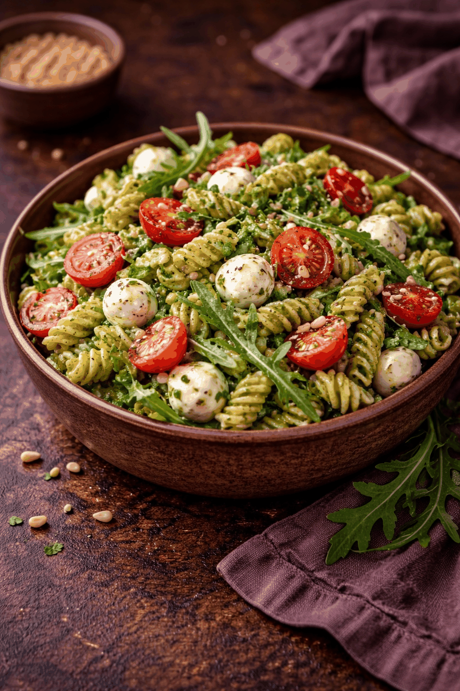 Rezeptfoto: Italienischer Nudelsalat mit Pesto (Sommergerichte)
