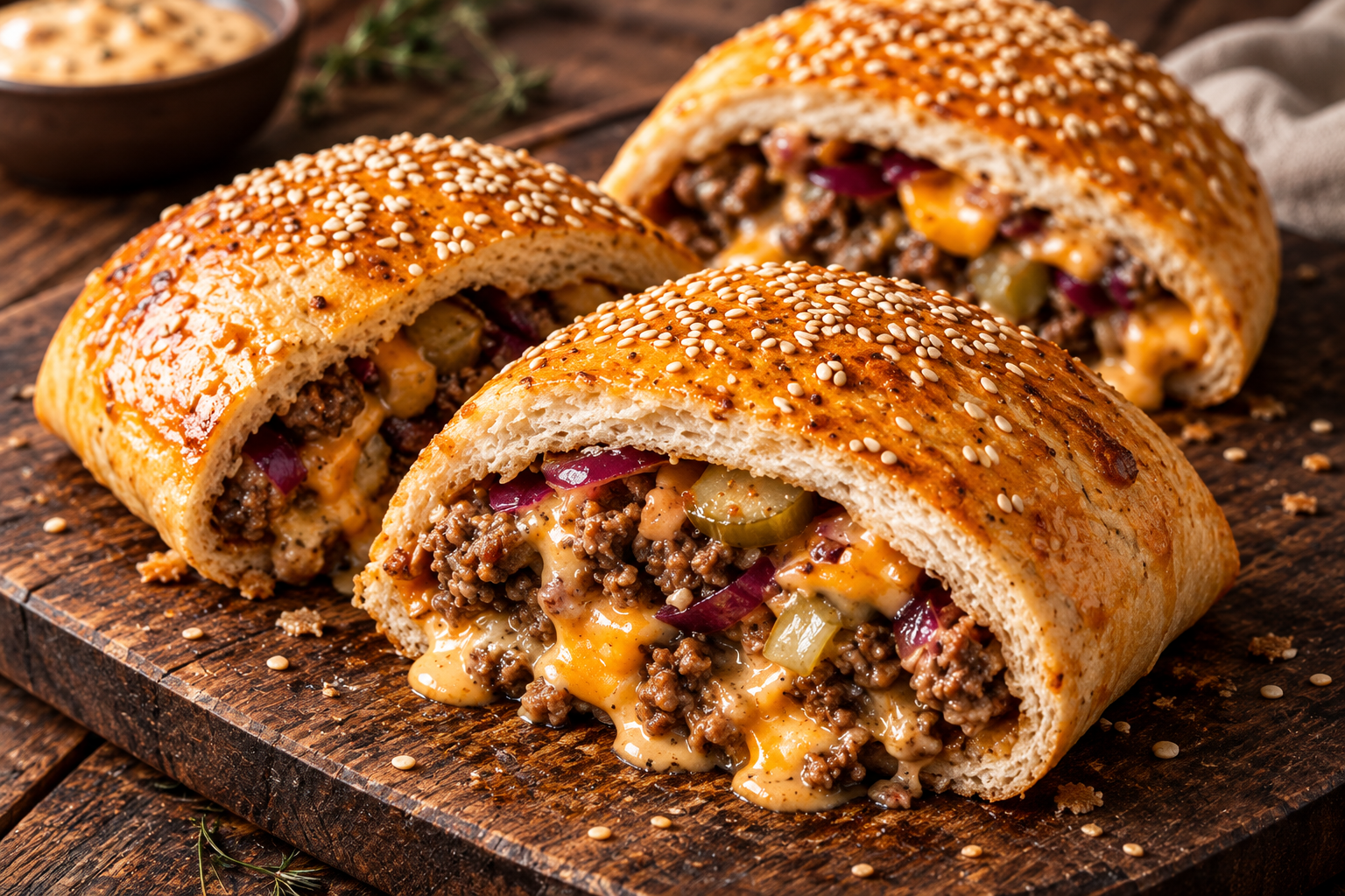 Rezeptfoto: Closed Cheeseburger Gigi Style (Burger-Special)