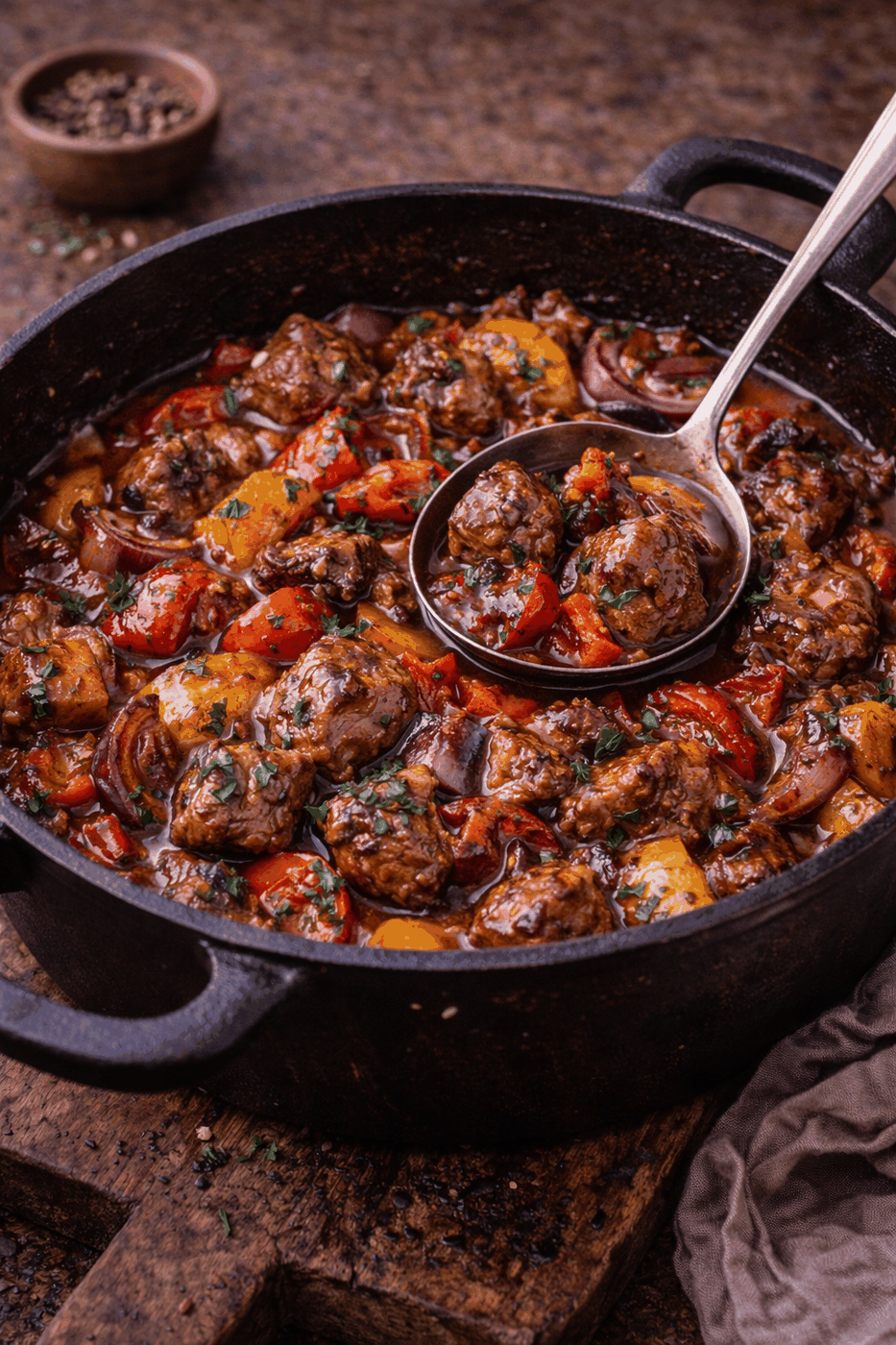 Recipe photo: Shish kebab pot with peppers and onions (Eastern Europe)