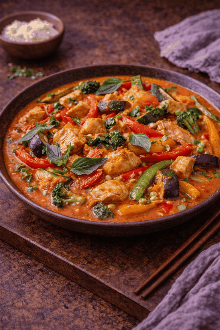 Recipe photo: Thai Red Curry Wok with Chicken (wok dishes)