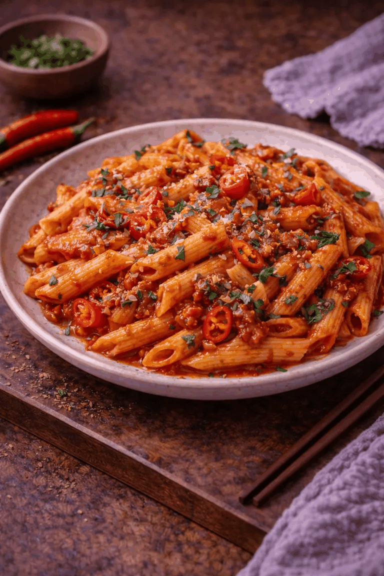 Recipe photo: Penne all'Arrabbiata (pasta)