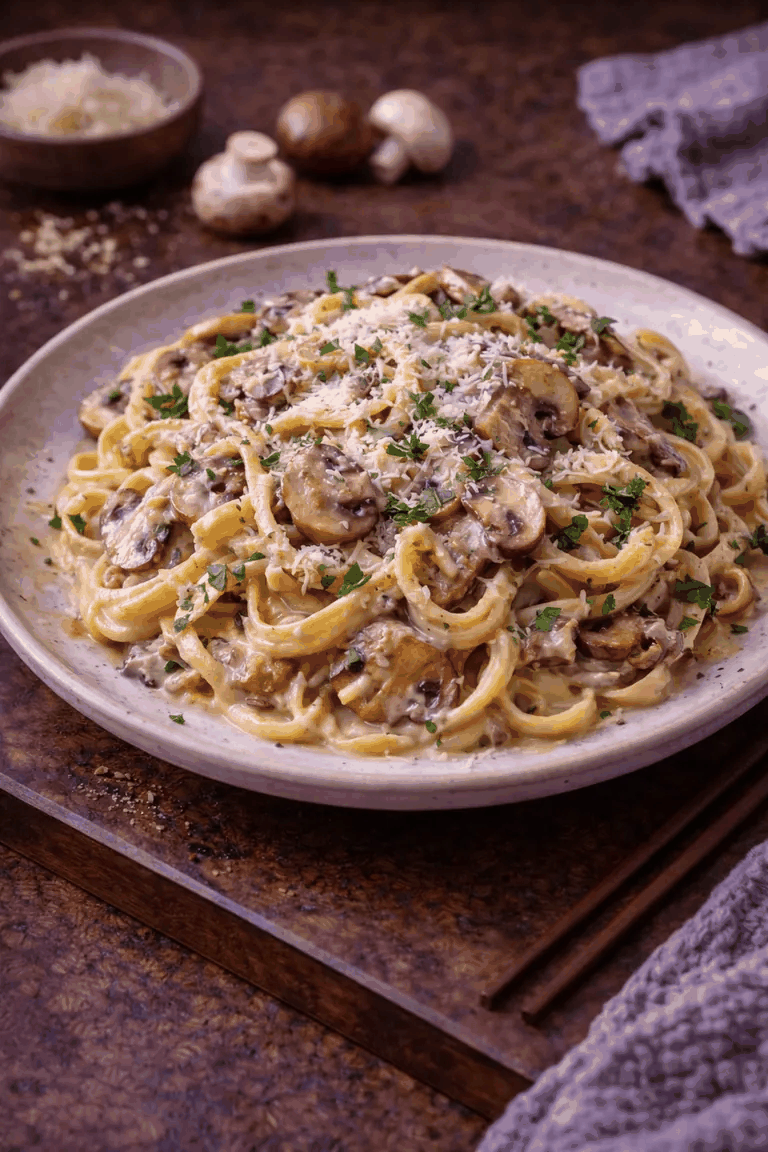 Zdjęcie przepisu: Tagliatelle z kremowym sosem pieczarkowym (makarony)