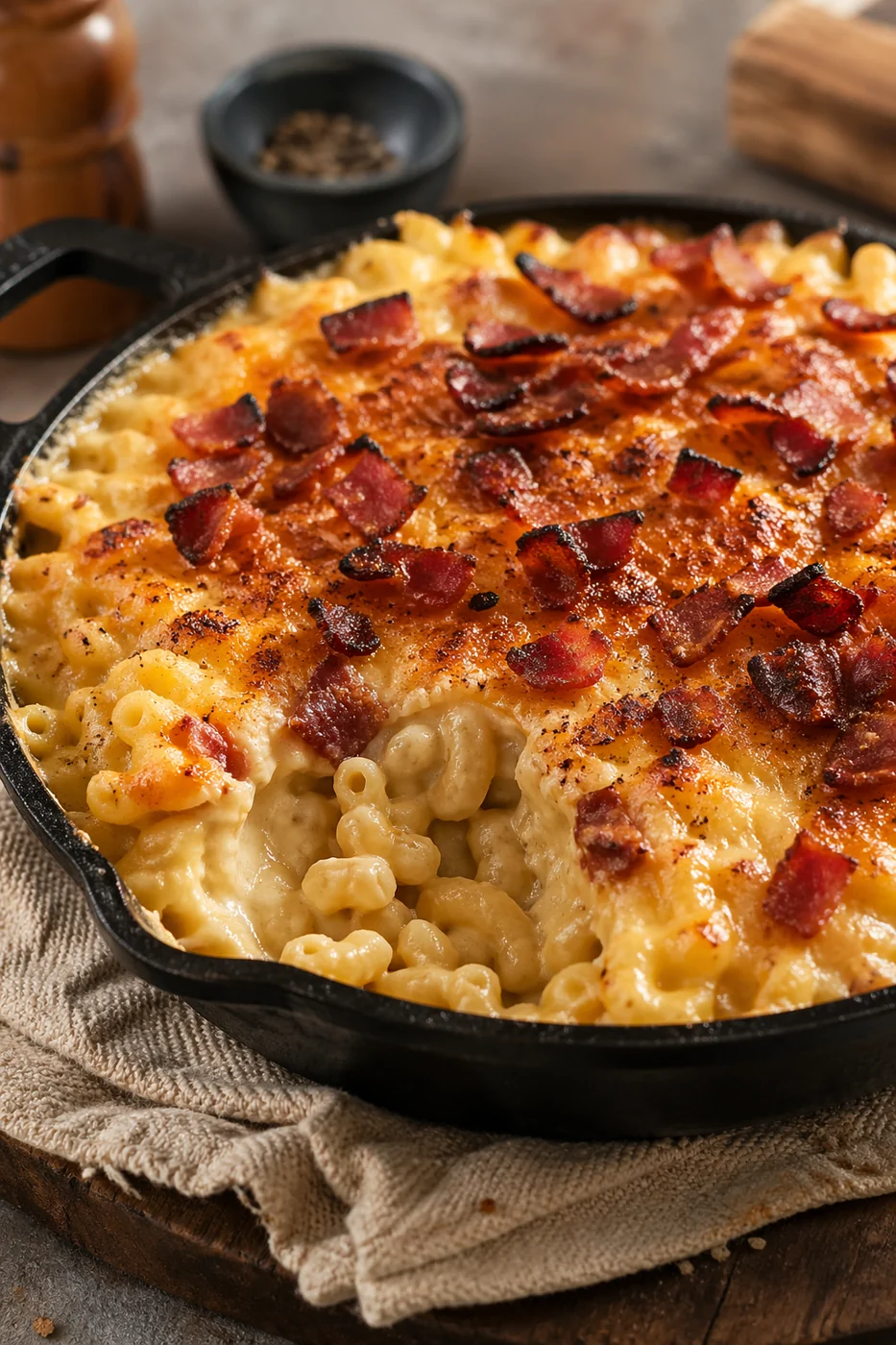 Mac e formaggio affumicato con pancetta – Foto della ricetta