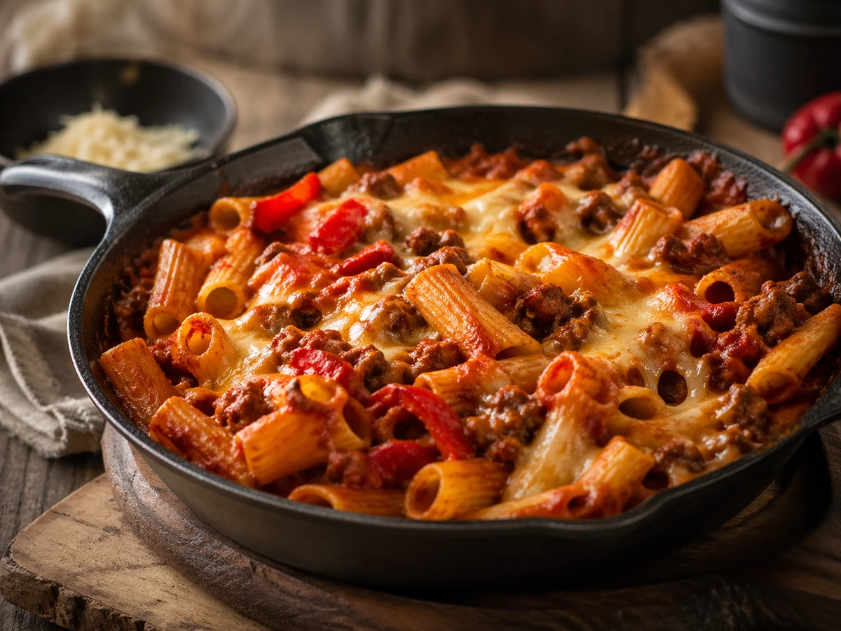 Rigatoni con carne macinata BBQ – Foto della ricetta