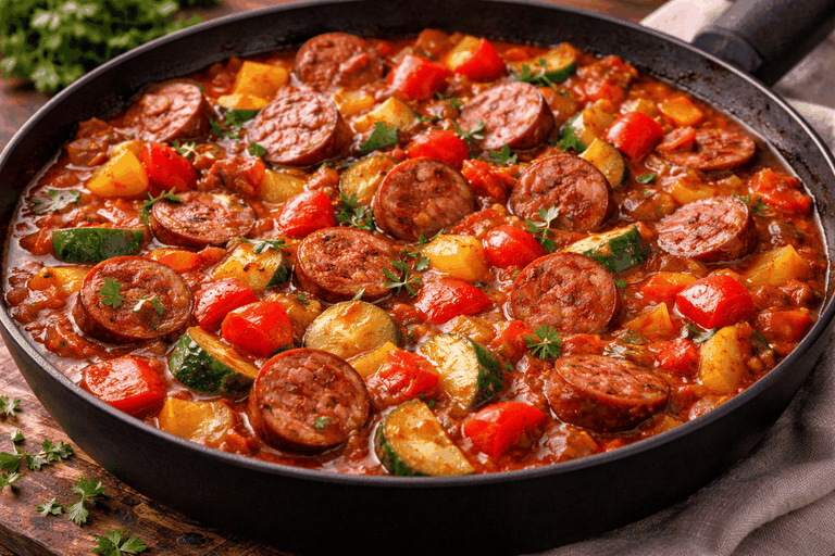 Recipe photo: Leczo with sausage Sven style (quick cuisine)