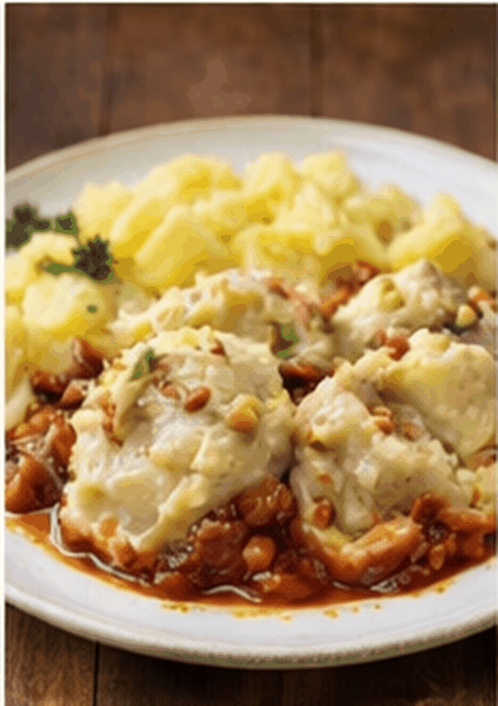 Recipe photo: Pierogi with sauerkraut and mushroom filling (Polish cuisine)