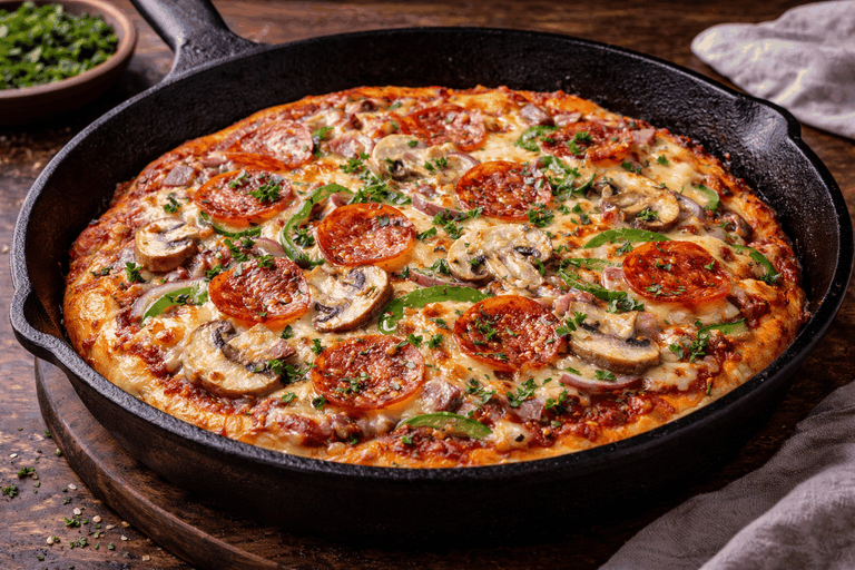 Zdjęcie przepisu: Pizza z patelni (szybka kuchnia)