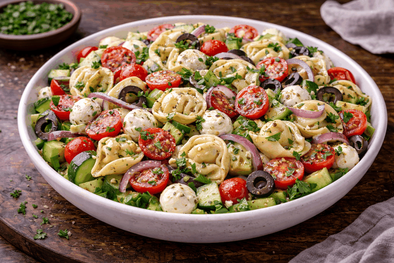 Zdjęcie przepisu: Syta sałatka z tortellini (szybka kuchnia)