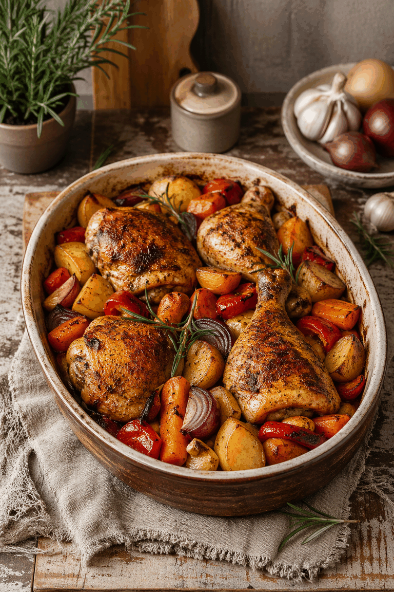 Recipe photo: Oven chicken with vegetables (oven dishes)