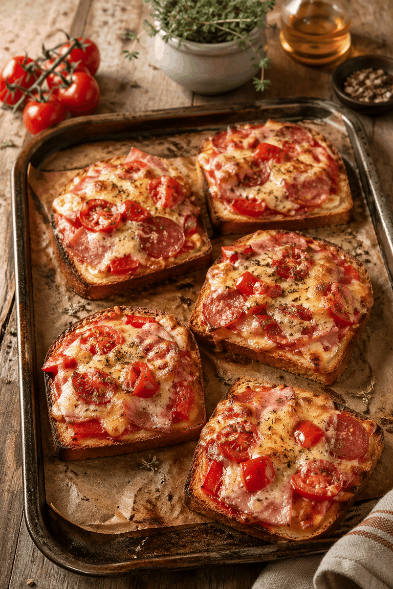 Rezeptfoto: Überbackene Toasts aus dem Ofen (Snacks)