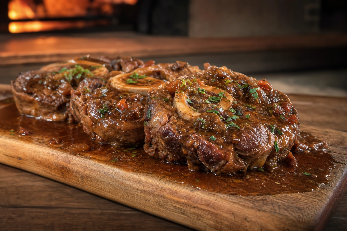 Italienischer Kalbshaxen-Braten – Rezeptfoto