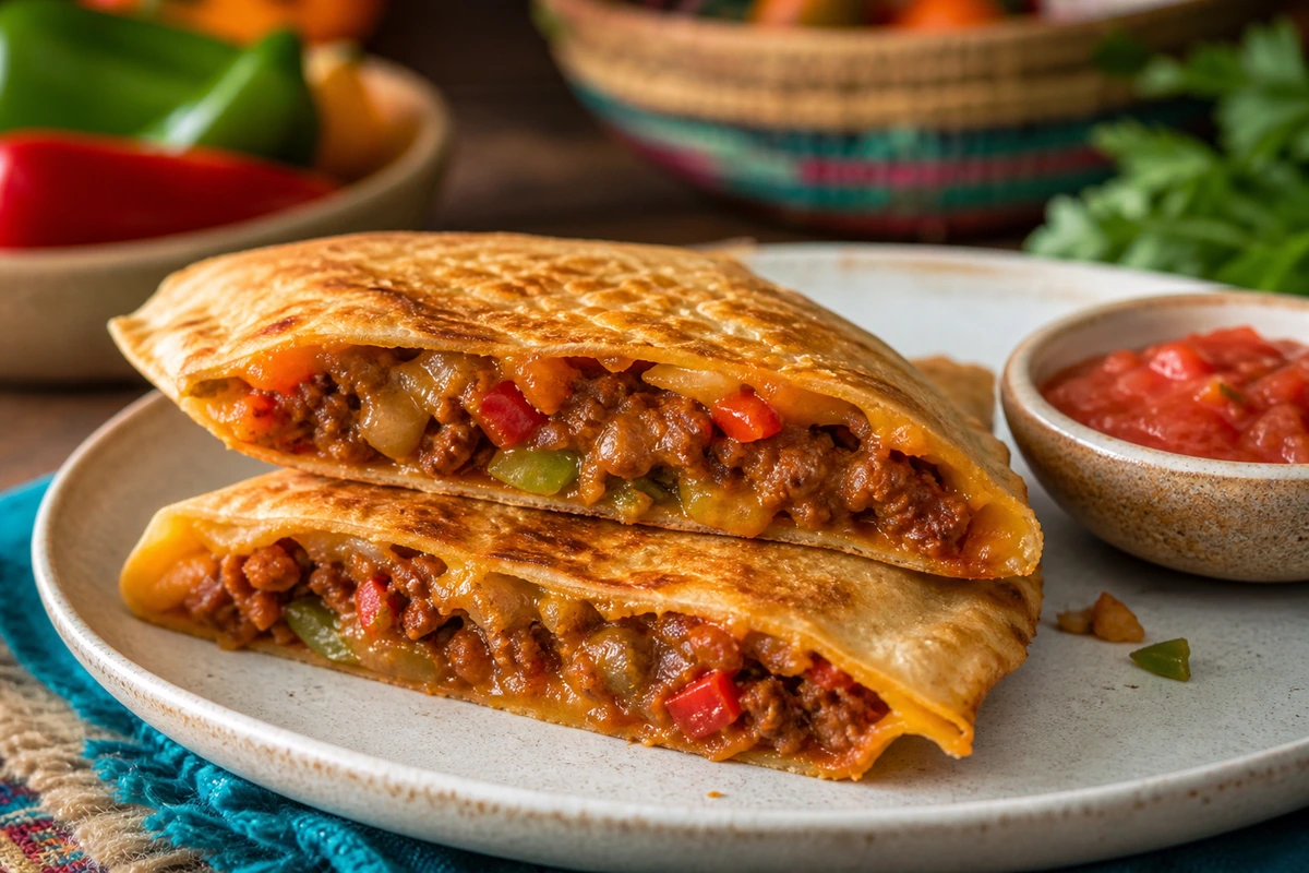 Knusprige Tortilla-Hackfleisch-Taschen – Rezeptfoto