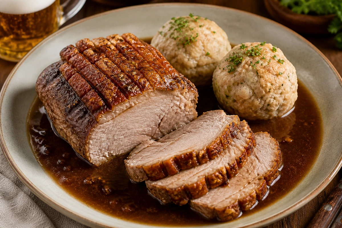 Schweinsbraten mit Knödeln – KI-Serviervorschlag