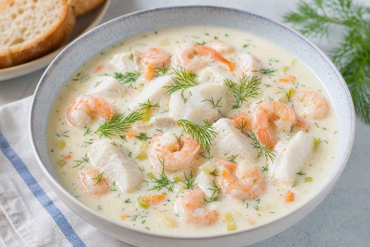 Norwegische Fischsuppe – KI-Serviervorschlag