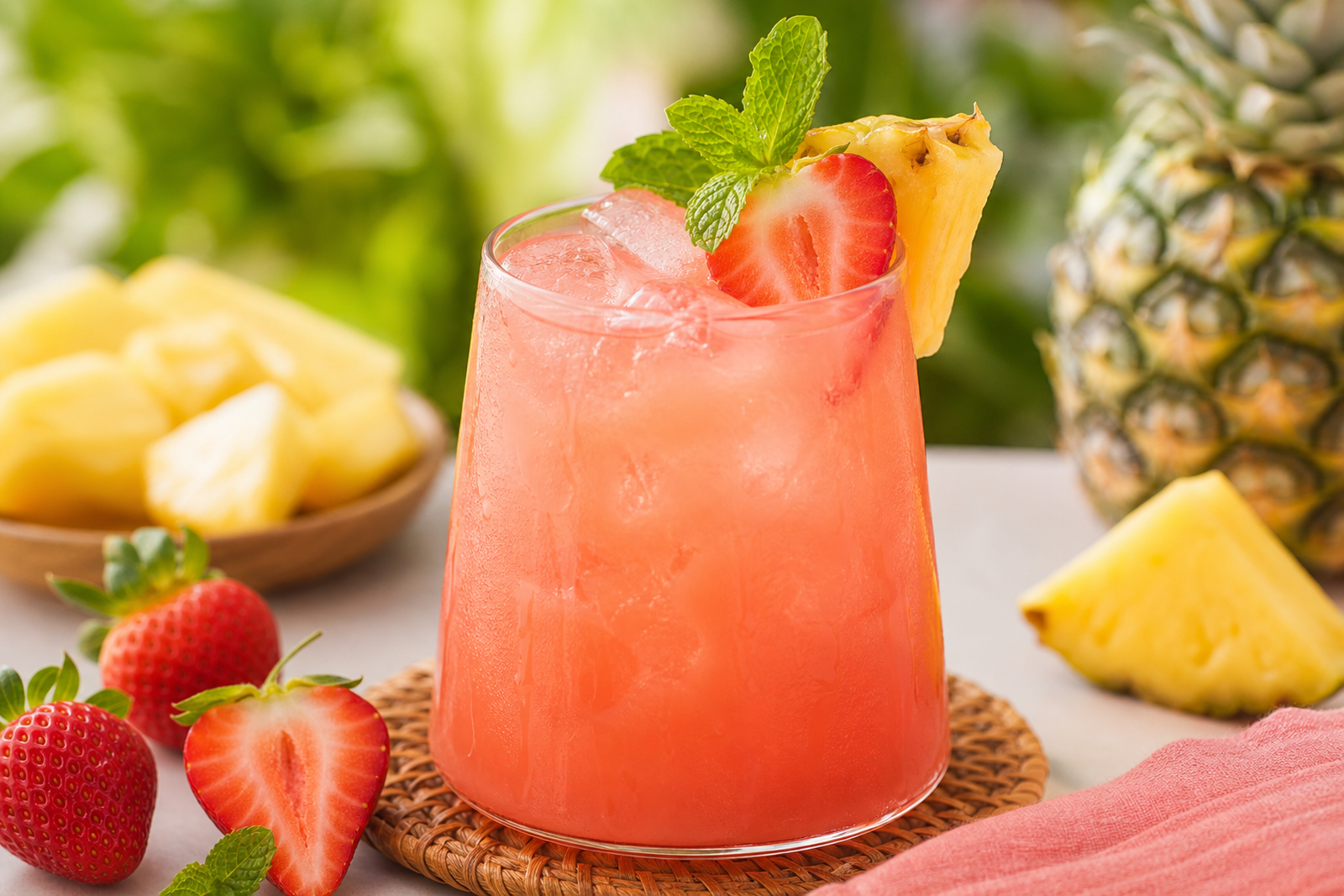 Zdjęcie przepisu: Agua Fresca truskawkowo-ananasowa (Letnie horchaty i aguas frescas)