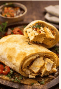 Rezeptfoto: Saftiger Chicken-Cheese-Burrito ohne Reis (Schnelle Küche)
