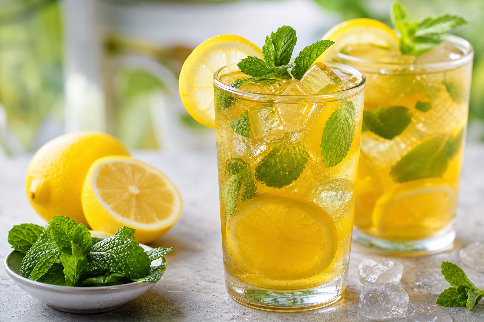 Recipe photo: Lemon Mint Iced Tea (Summer drinks, lemonades & mocktails)