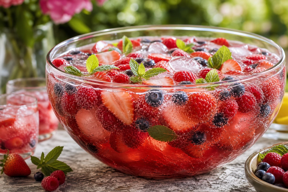 Beeren-Sommerbowle – KI-Serviervorschlag