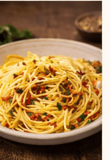 Zdjęcie przepisu: Spaghetti z czosnkiem i sambal oelek (Dania z makaronem)