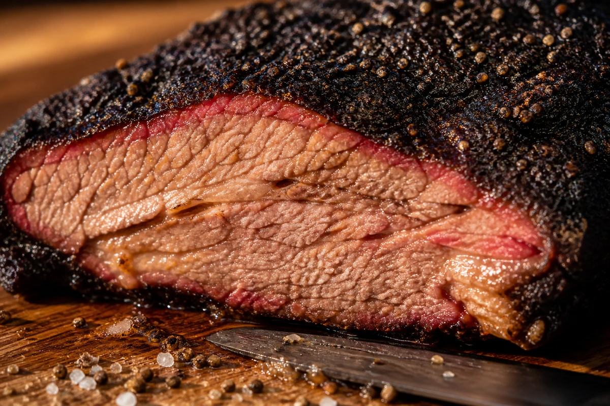 Brisket di manzo del Texas sul Pit Boss – BBQ classico solo con sale e pepe – Suggerimento di presentazione generato con IA