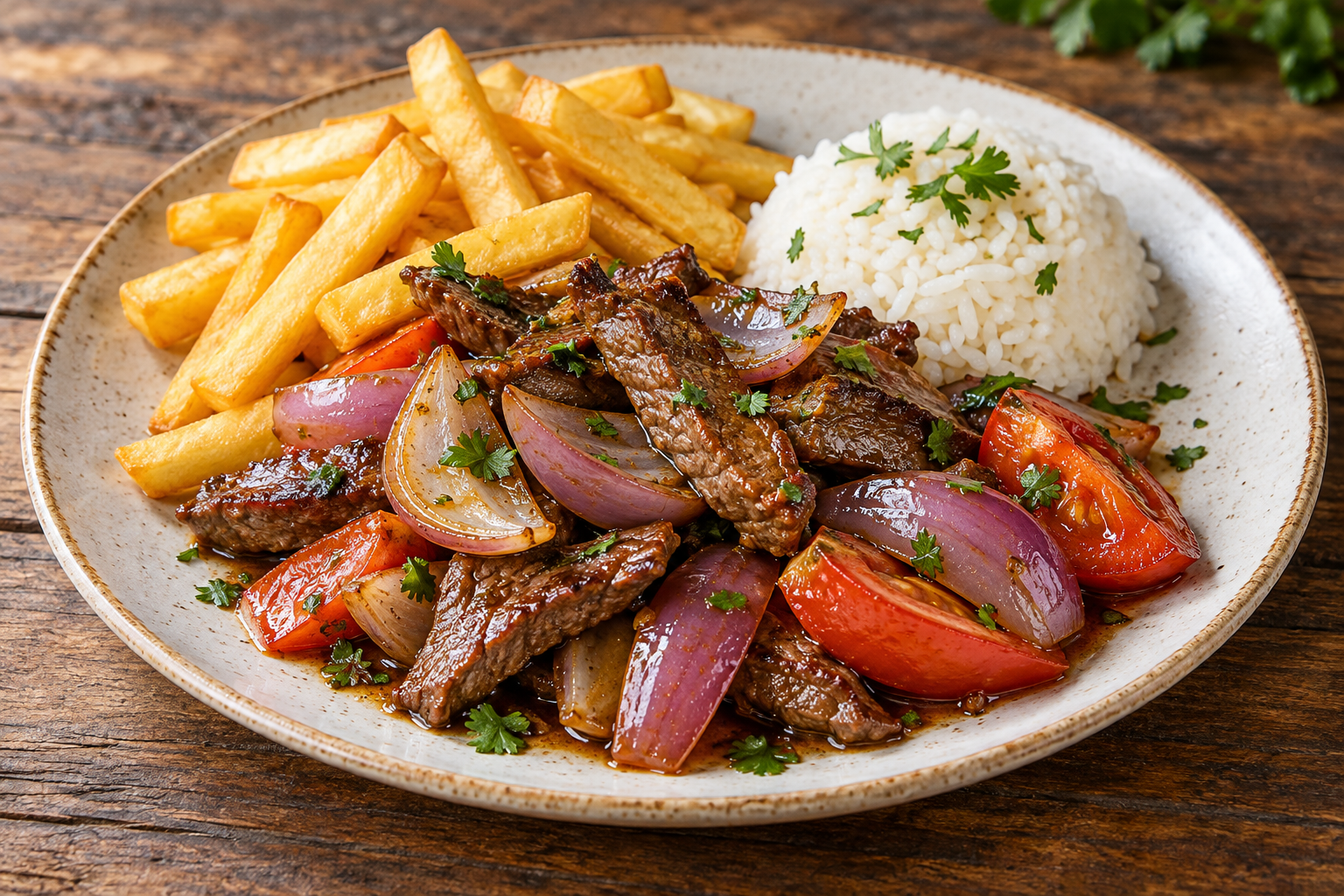 Zdjęcie przepisu: Lomo Saltado (Dania z patelni)