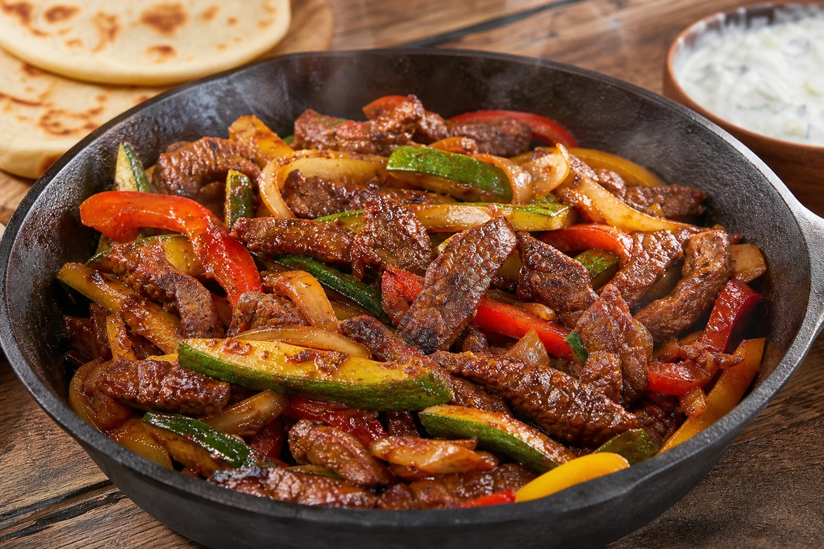 Smoked BBQ-Fajita-Pfanne – Rezeptfoto