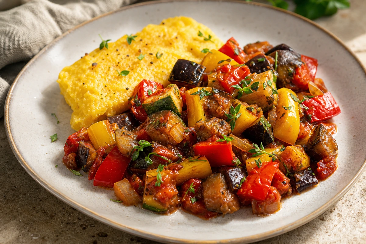 Ratatouille mit Polenta – Rezeptfoto