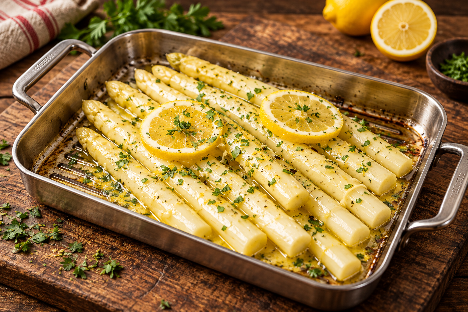 Recipe photo: Grilled white asparagus with butter and lemon (asparagus & seasonal cuisine)