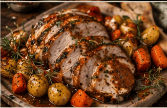 Rezeptfoto: Wildschweinkeule aus dem Ofen (Feiertagsessen)