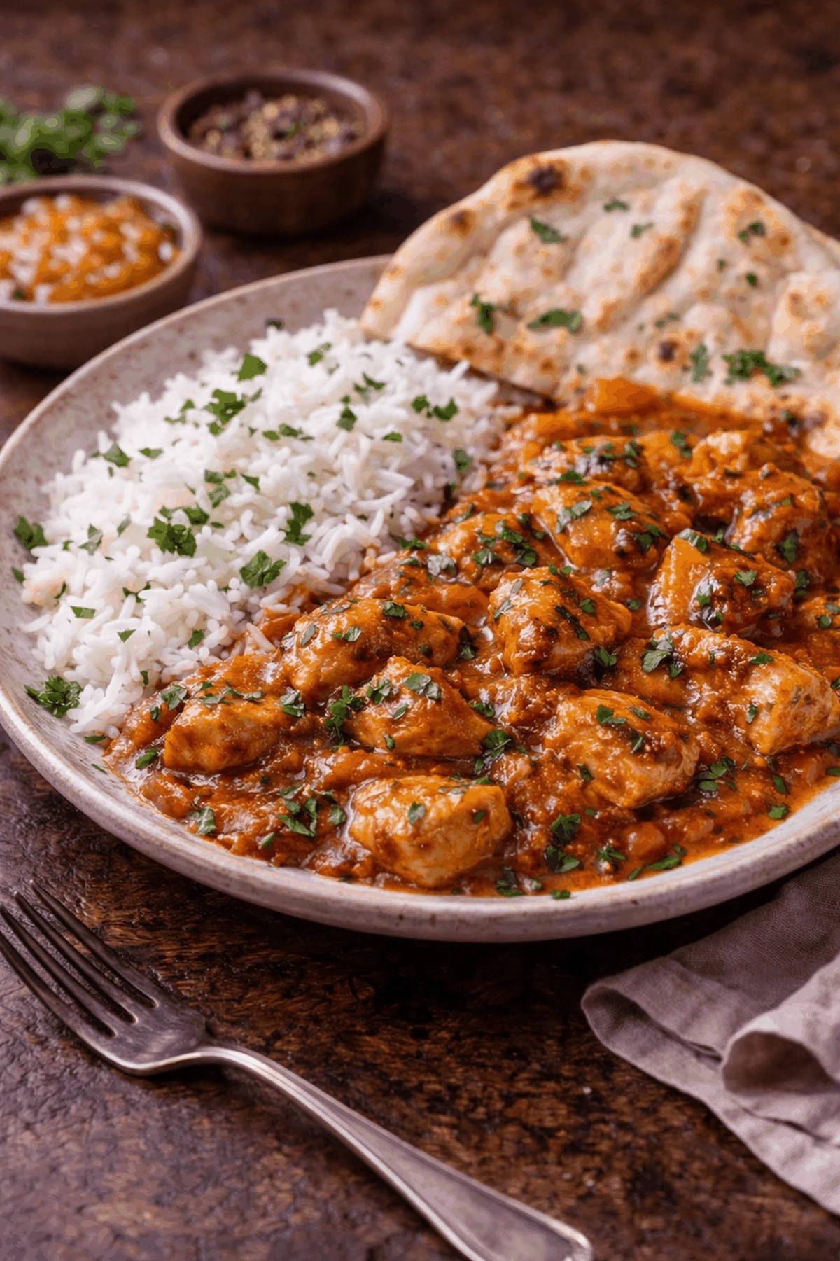 Chicken Masala mit Naturjoghurt & Protein-Wraps – Rezeptfoto