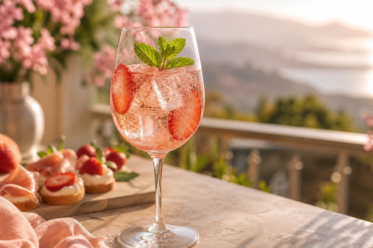 Erdbeer-Horchata mit Reismilch Rosé Spritz – KI-Serviervorschlag