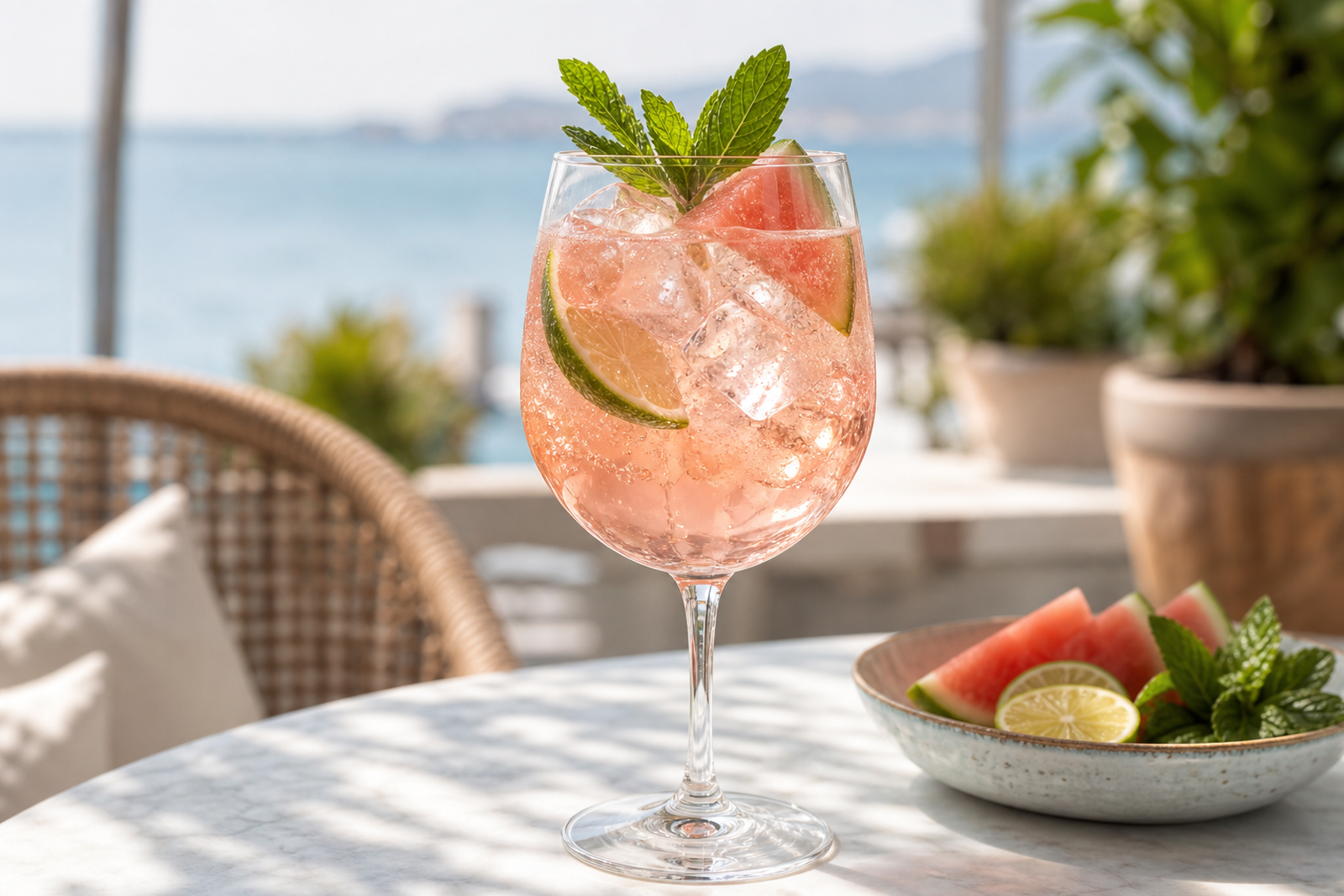 Recipe photo: Watermelon Lime Mint Agua Fresca Rosé Spritz (Summer horchatas & aguas frescas)