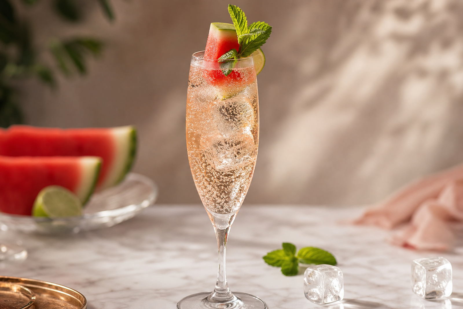Recipe photo: Watermelon Lime Mint Agua Fresca Sekt Royal (Summer horchatas & aguas frescas)