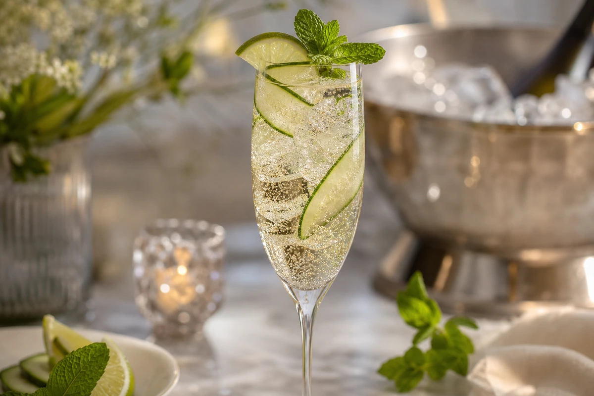 Gurke-Limette-Minze Agua Fresca Sekt Royal – KI-Serviervorschlag