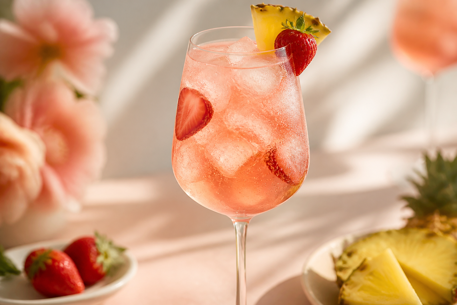 Zdjęcie przepisu: Agua Fresca truskawkowo-ananasowa Rosé Spritz (Letnie horchaty i aguas frescas)