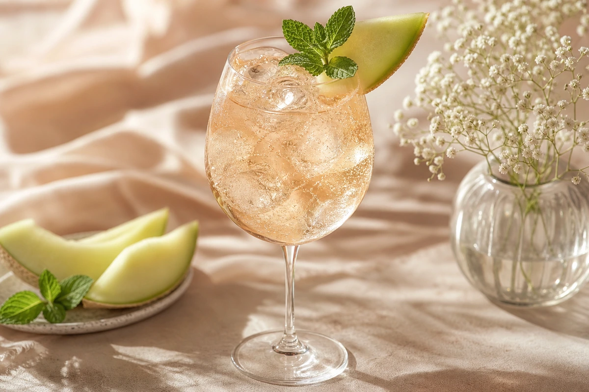 Honigmelone-Minze Agua Fresca Rosé Spritz – KI-Serviervorschlag