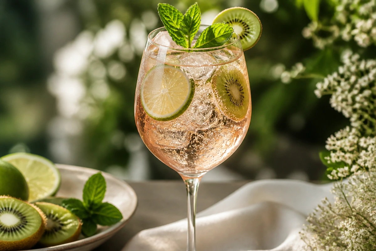 Kiwi-Limette Agua Fresca Rosé Spritz – KI-Serviervorschlag