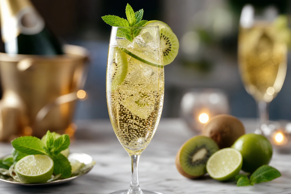 Kiwi-Limette Agua Fresca Sekt Royal – KI-Serviervorschlag